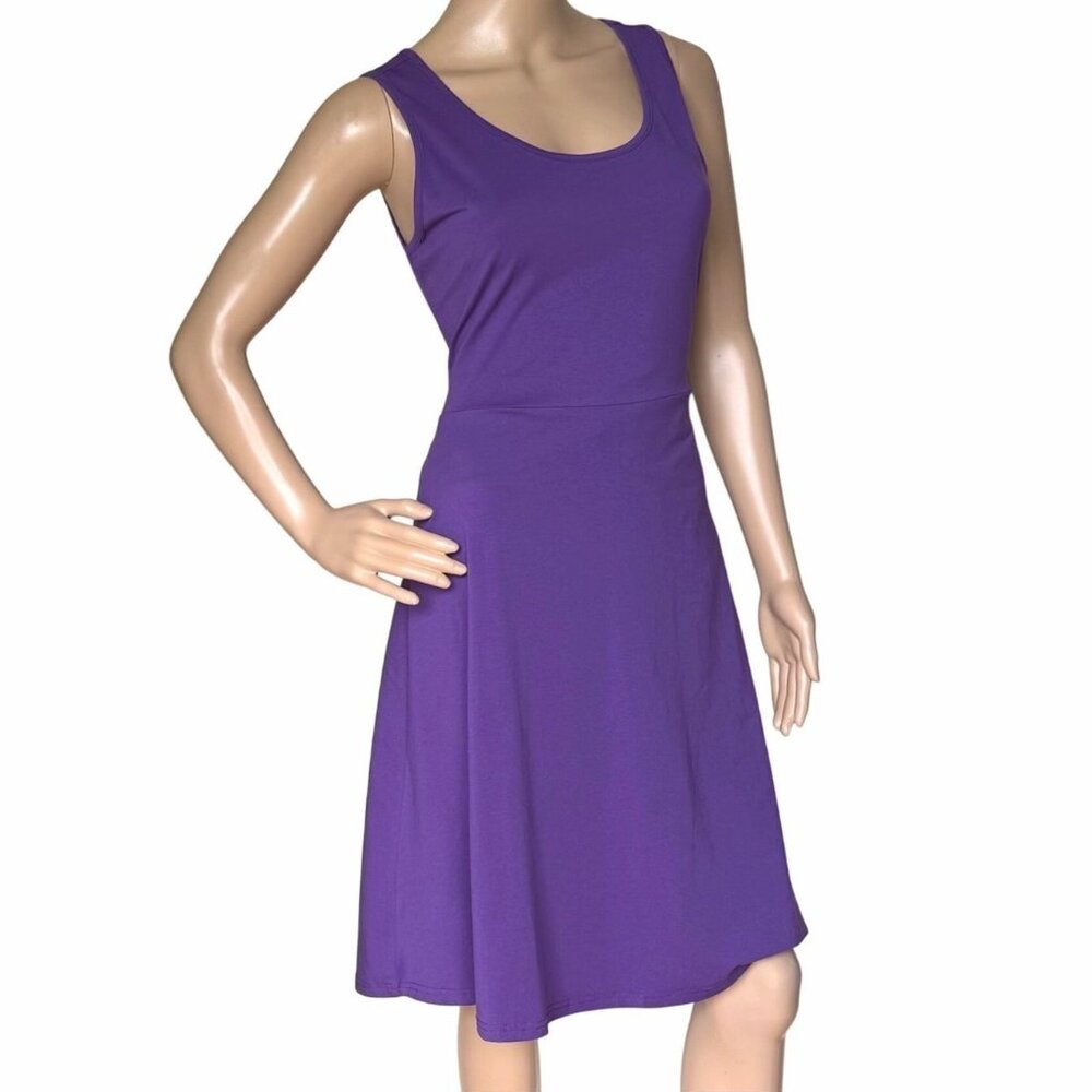 Styleword Purple Sleeveless Tank Dress A Line Cotton Spandex Knit Size Medium
